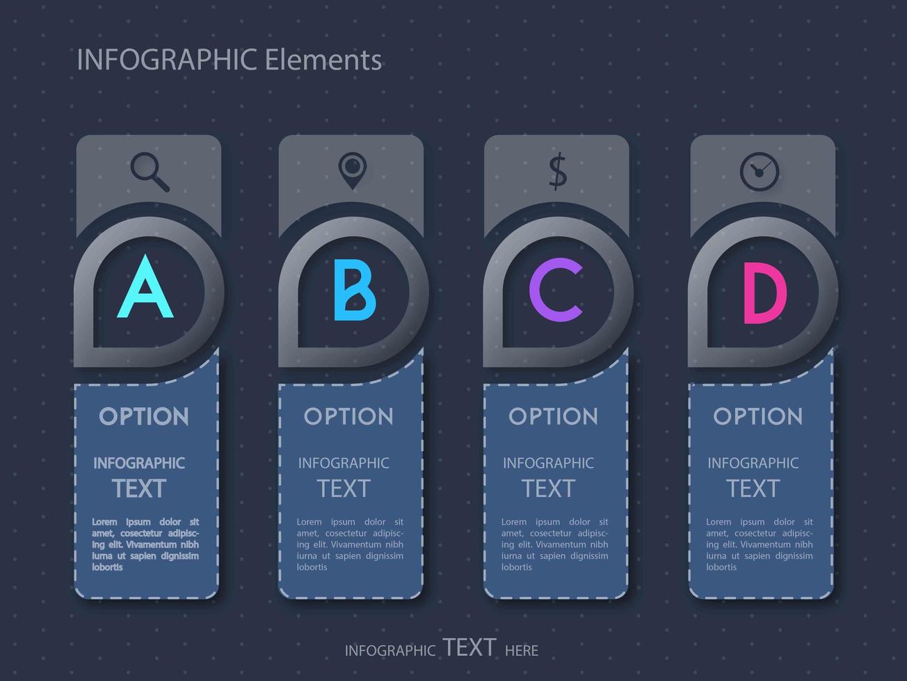 Diseño de plantilla de carta de opción de infografía vector