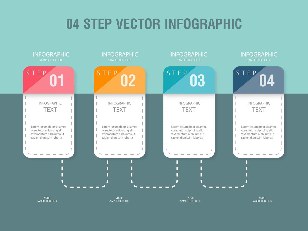 Infographic step template design vector