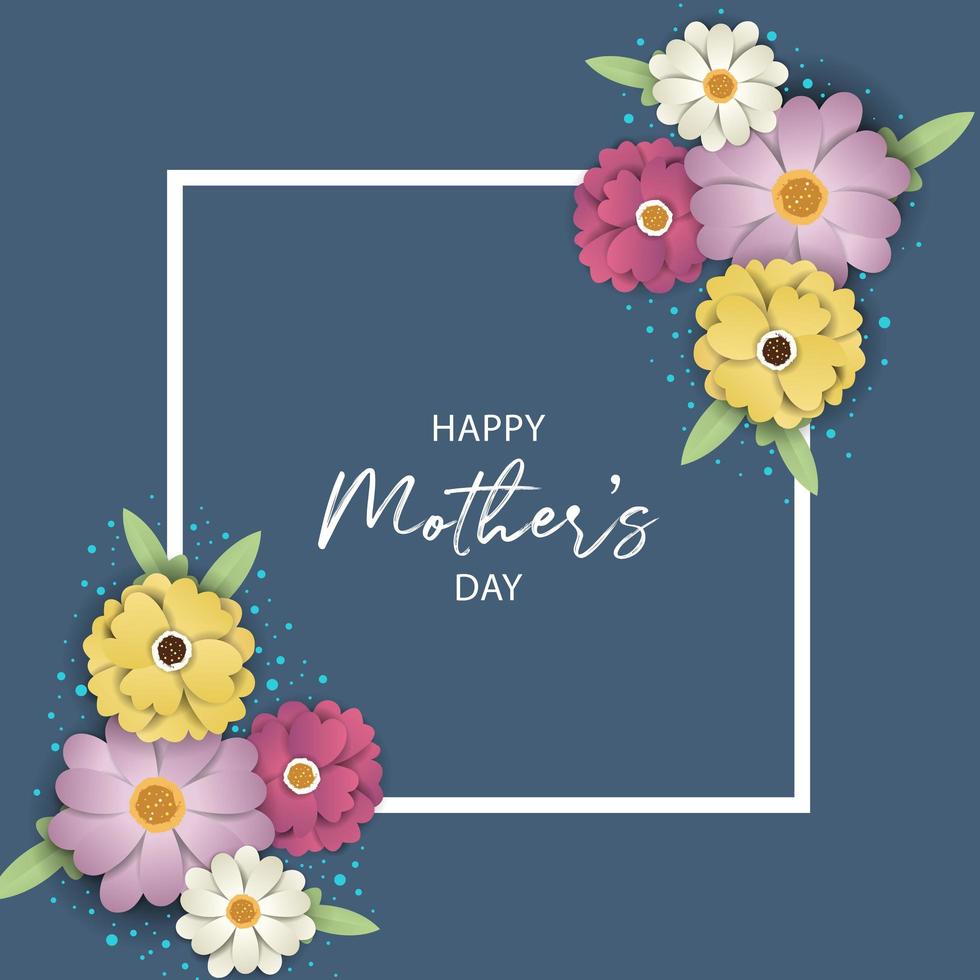 Square Frame Mother's Day Background design vector