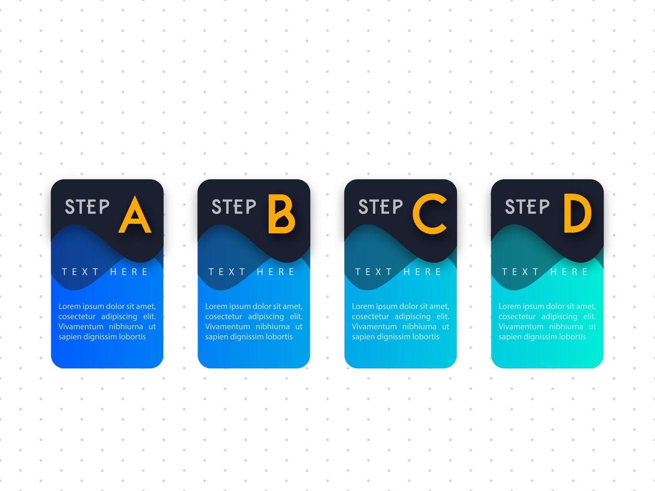 Infographic blue step template design vector