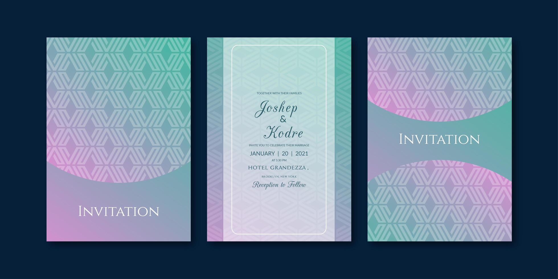 Modern textured invitation template vector