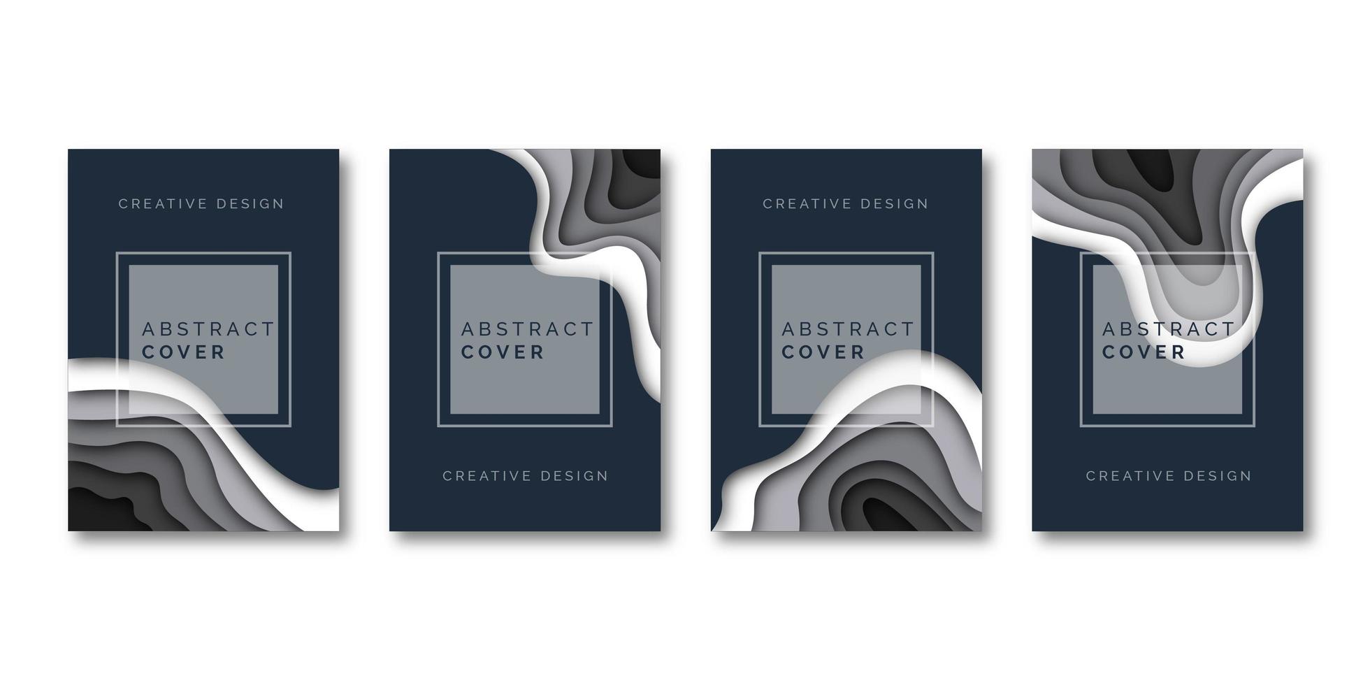 Paper Cut Style Cover Template vector