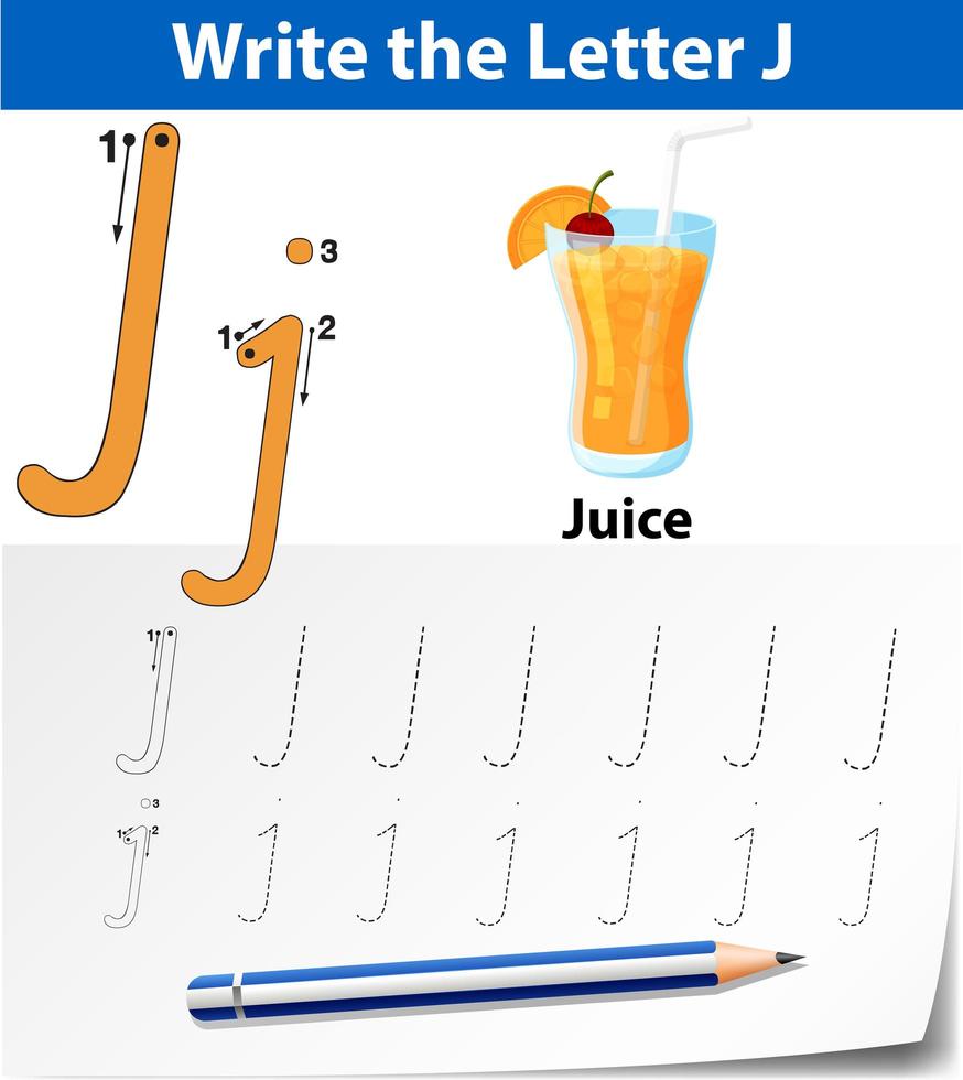 Trace the letter J template vector