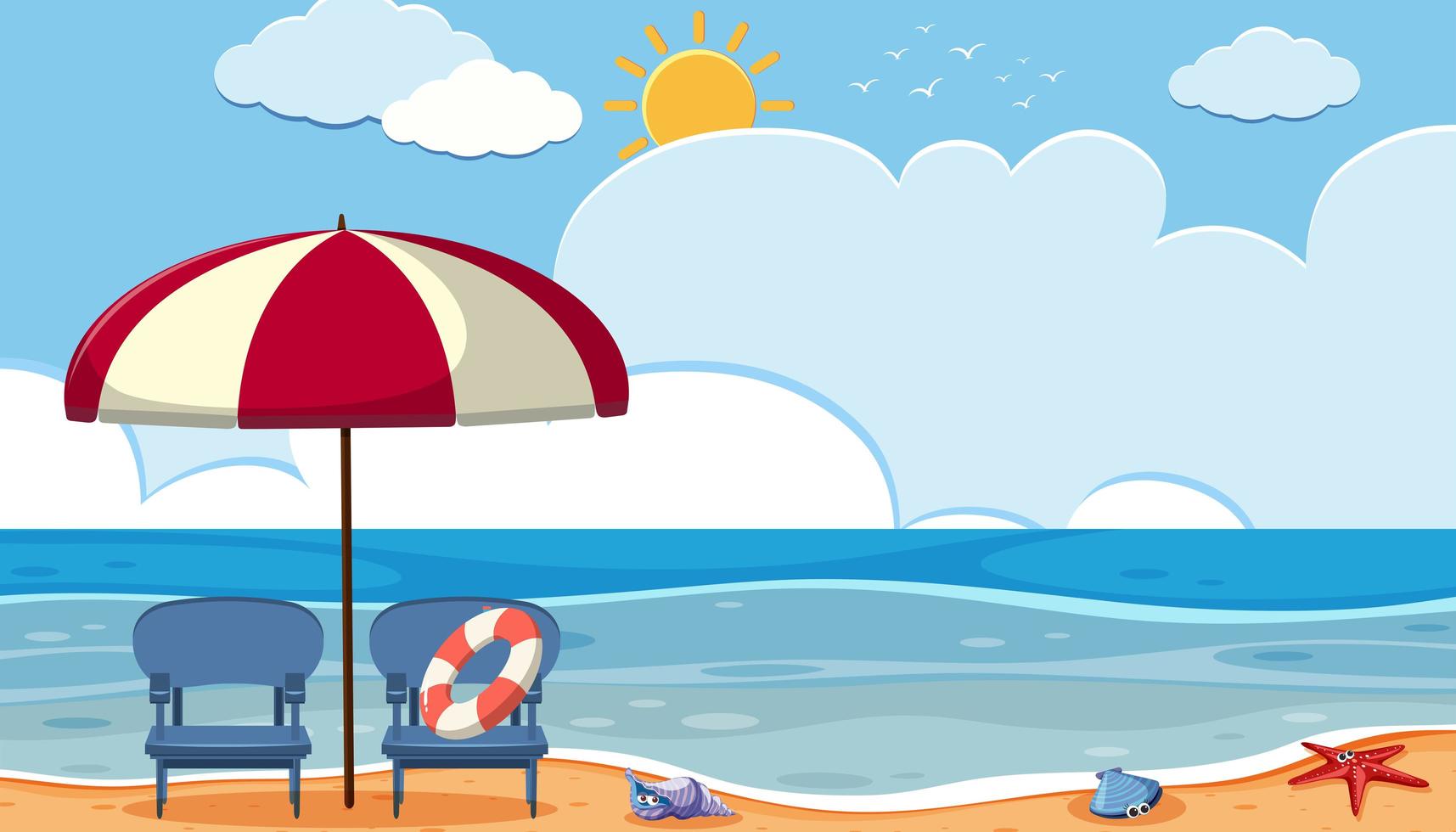 Sc ne d une plage  Telecharger Vectoriel Gratuit Clipart  