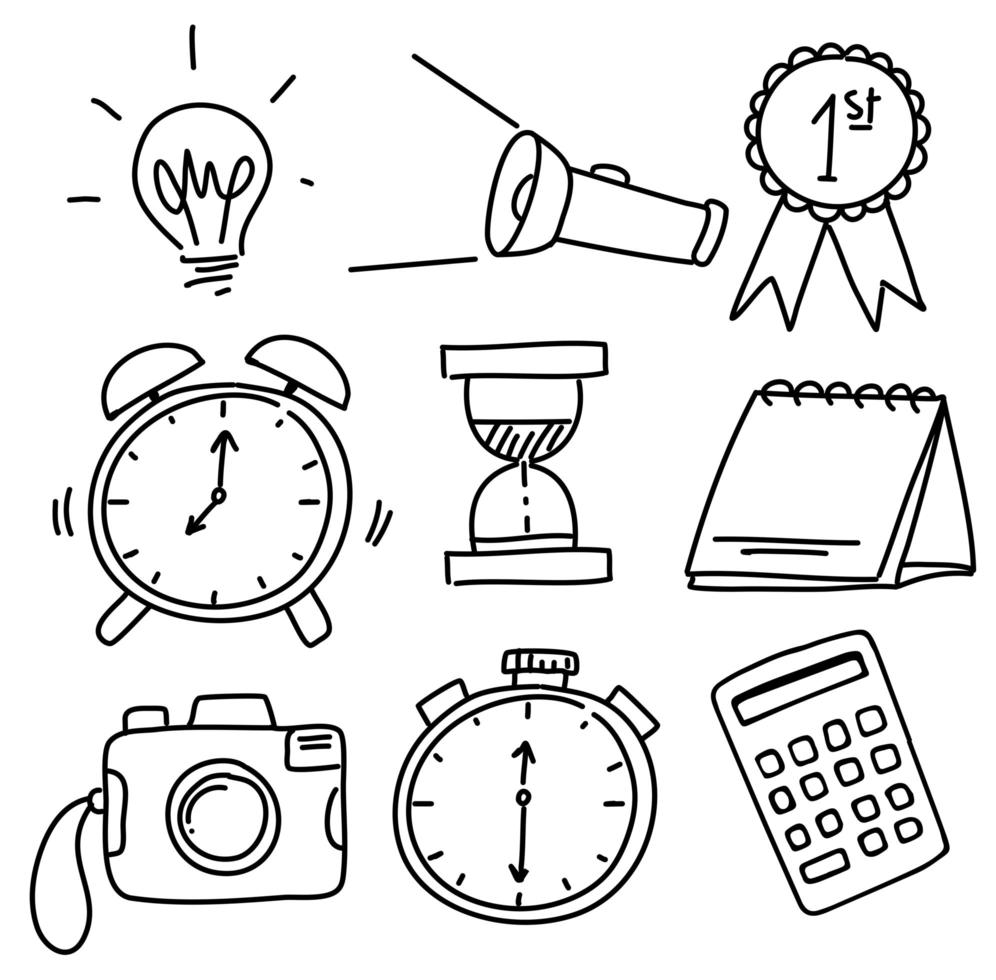 doodles of various objects vector