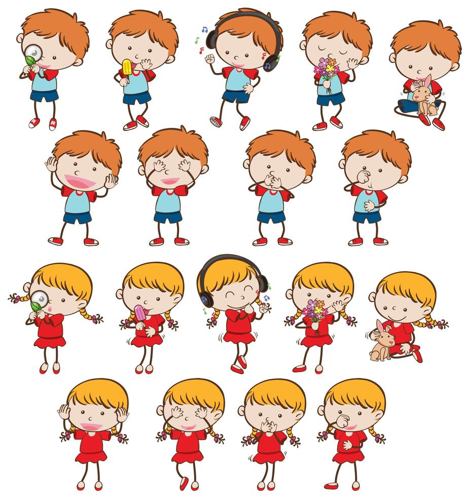 Set of various children vector