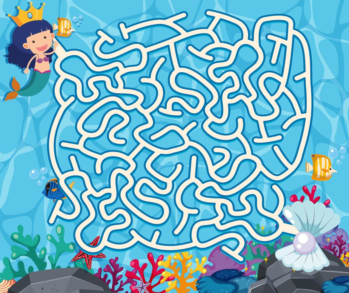 Underwater Maze Puzzle Game vector