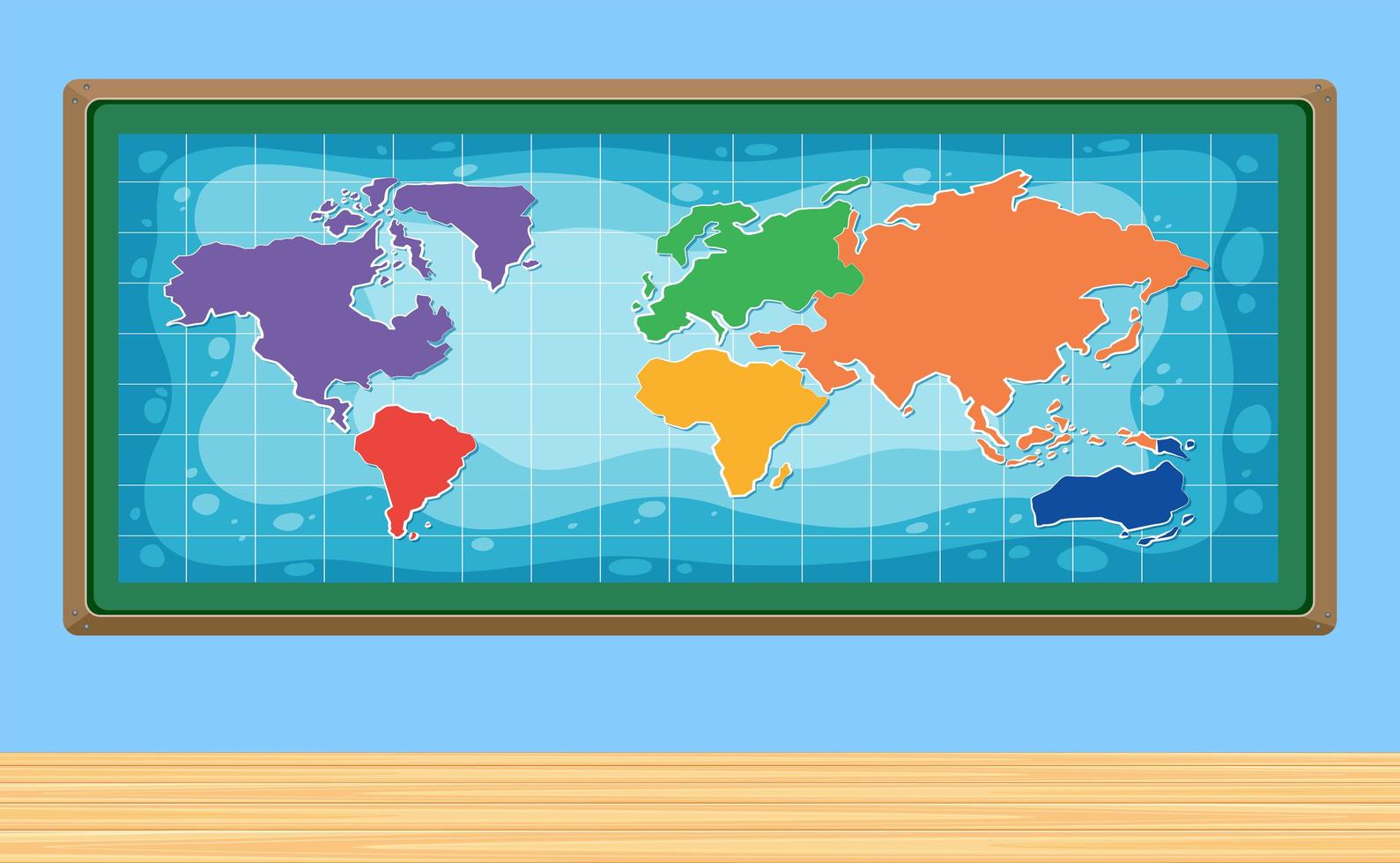 Un mapa mundial en el marco vector