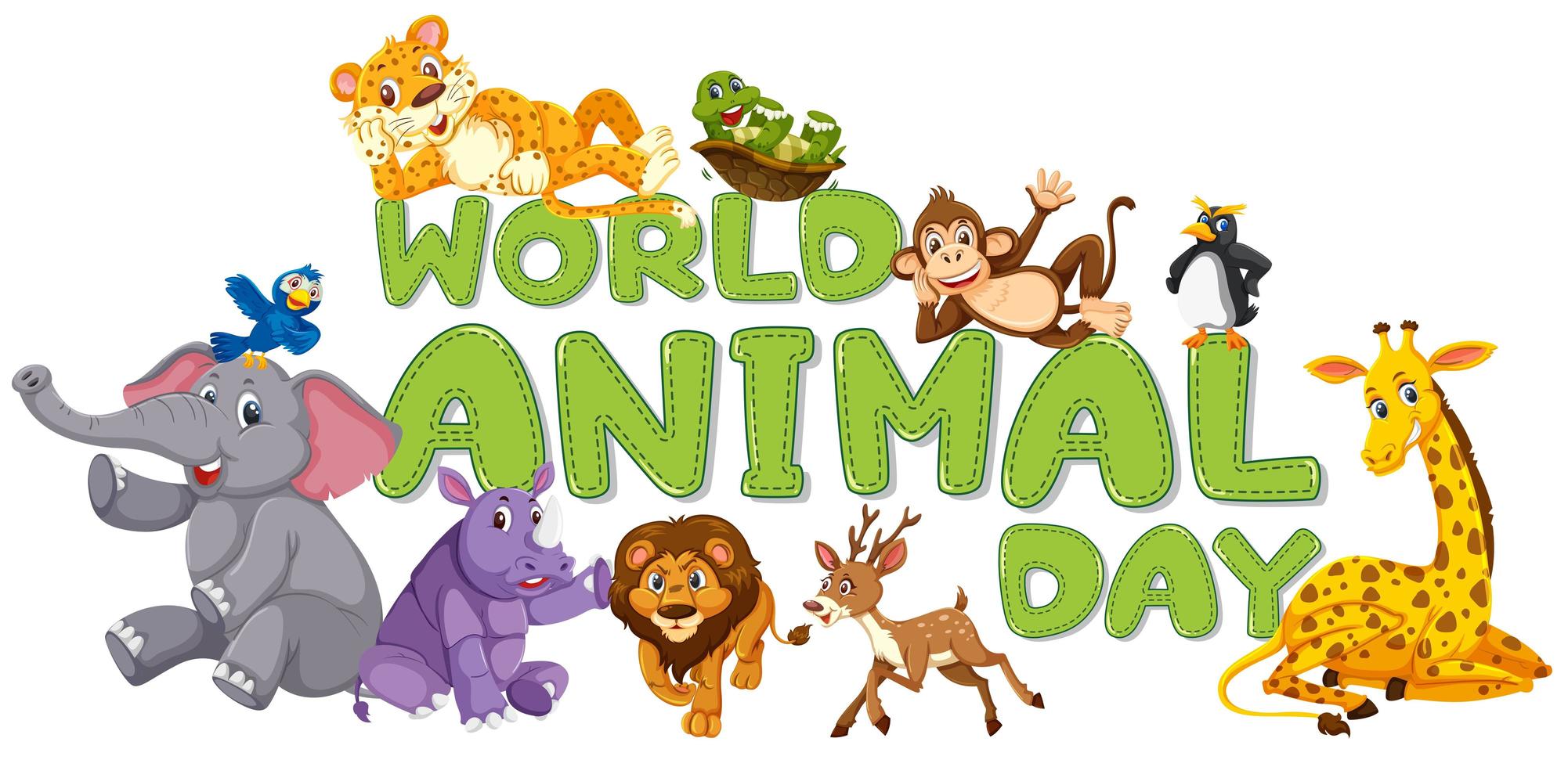 Plantilla del día mundial de los animales vector