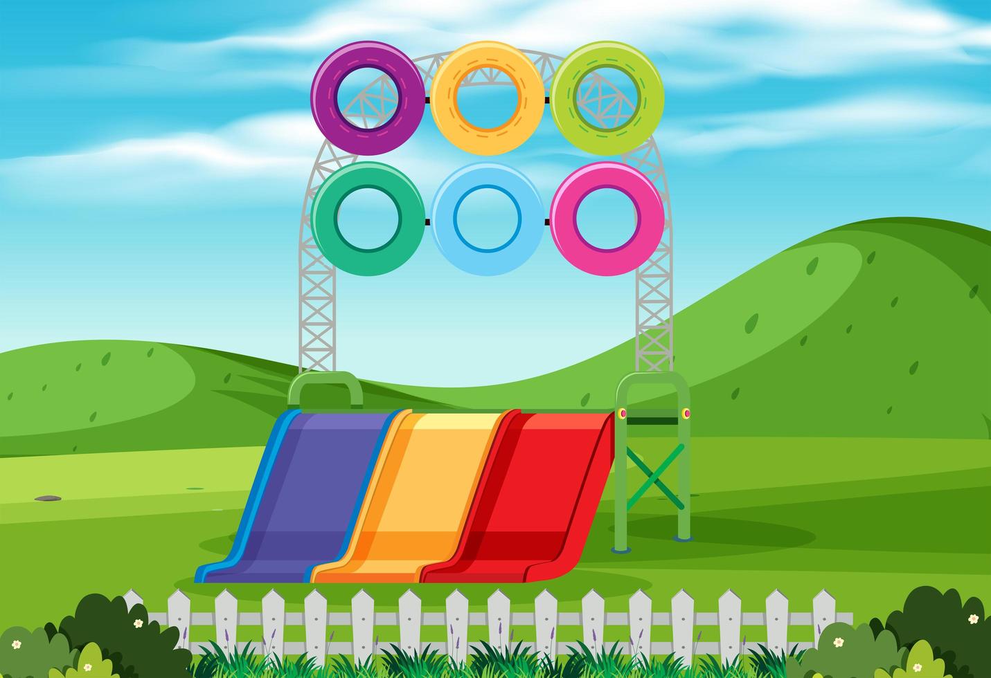 A playground in nature vector