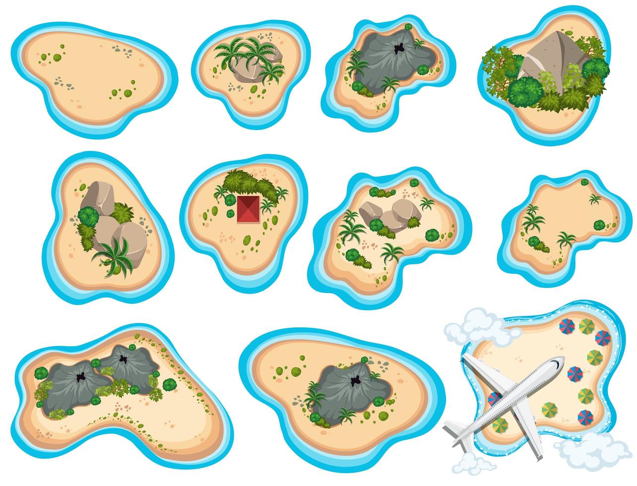 A Set of Beautiful Tropical Island vector