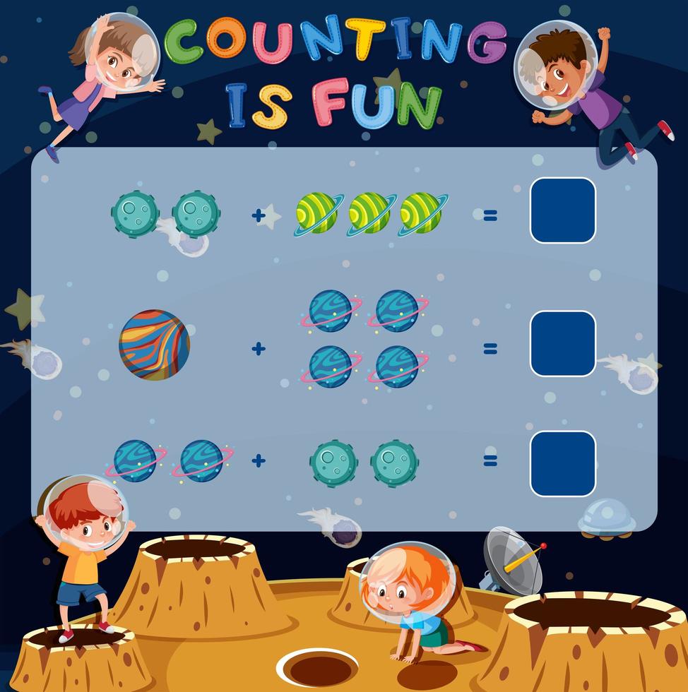 Math counting fun game vector