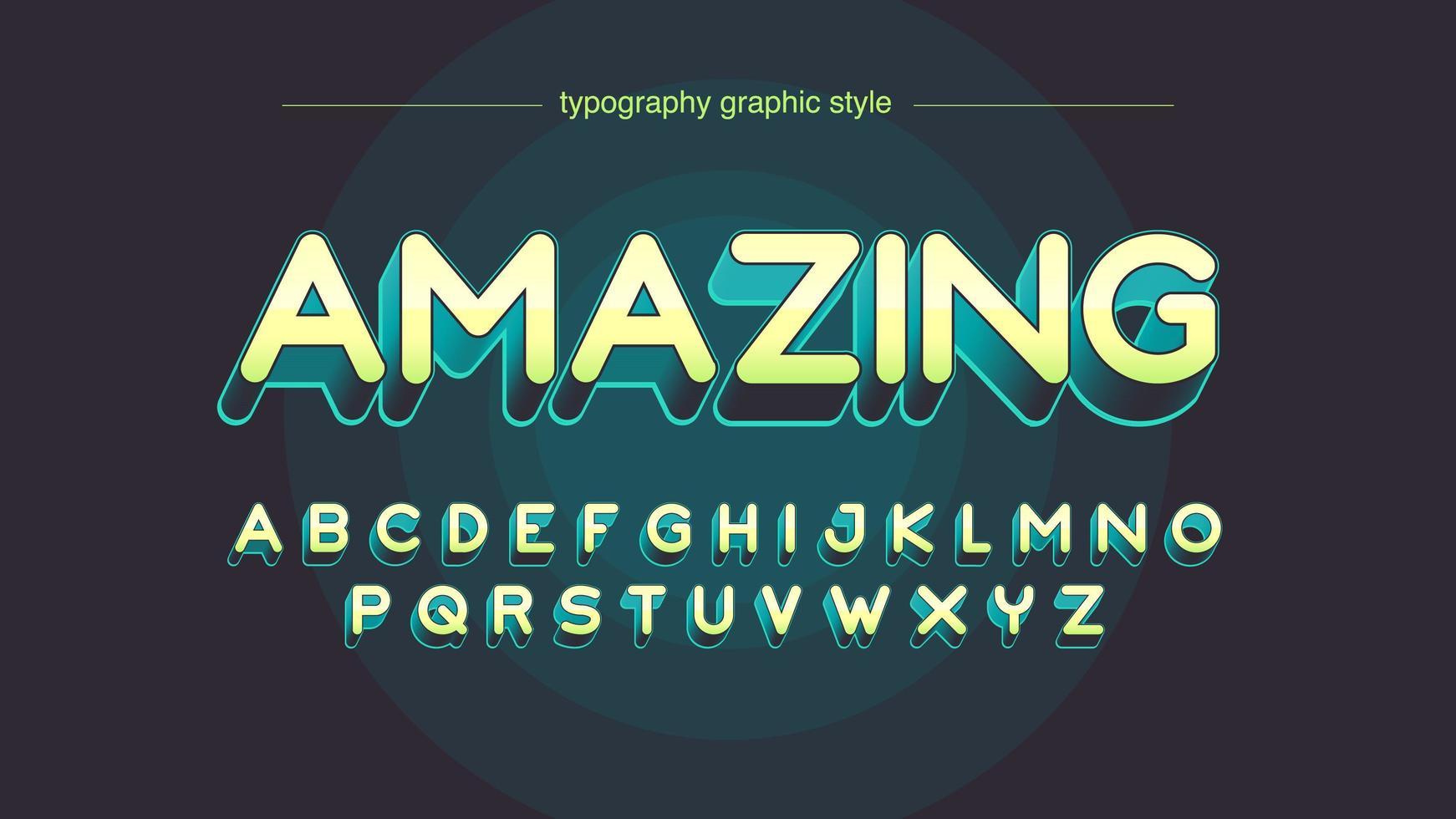 Yellow Rounded Typography vector