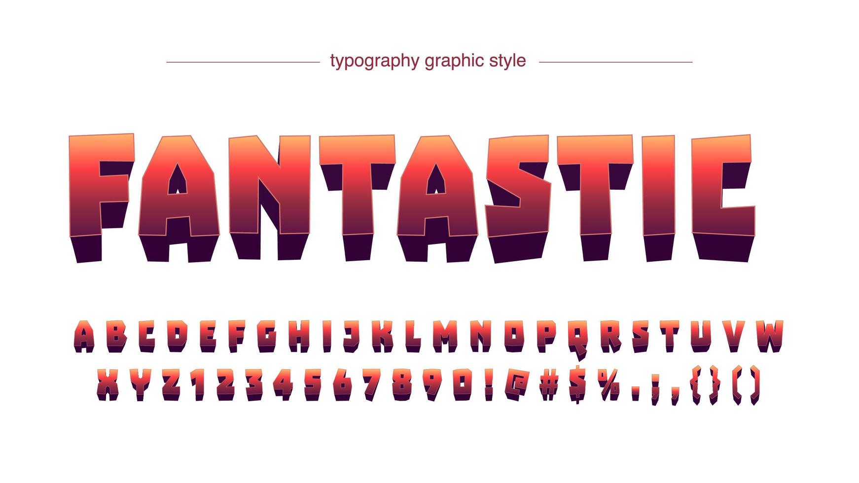 Red Gradient Cartoon Typography vector