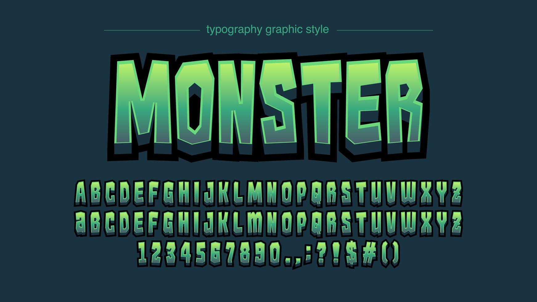 Green Comics Artistic Font vector