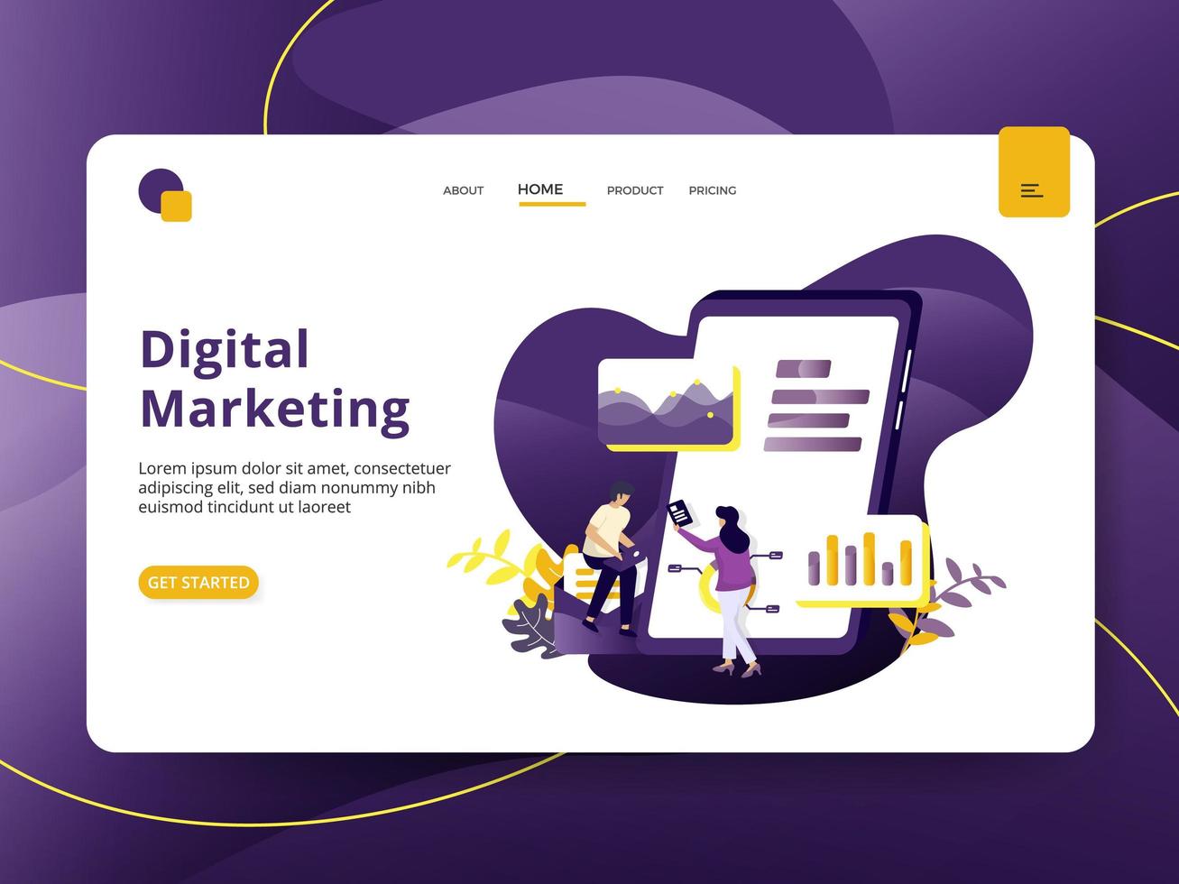 Landing page Digital Marketing vector