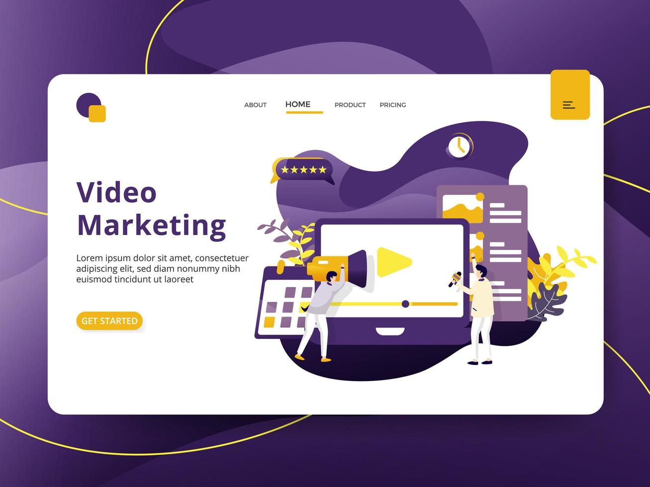 Landing page Video Marketing vector