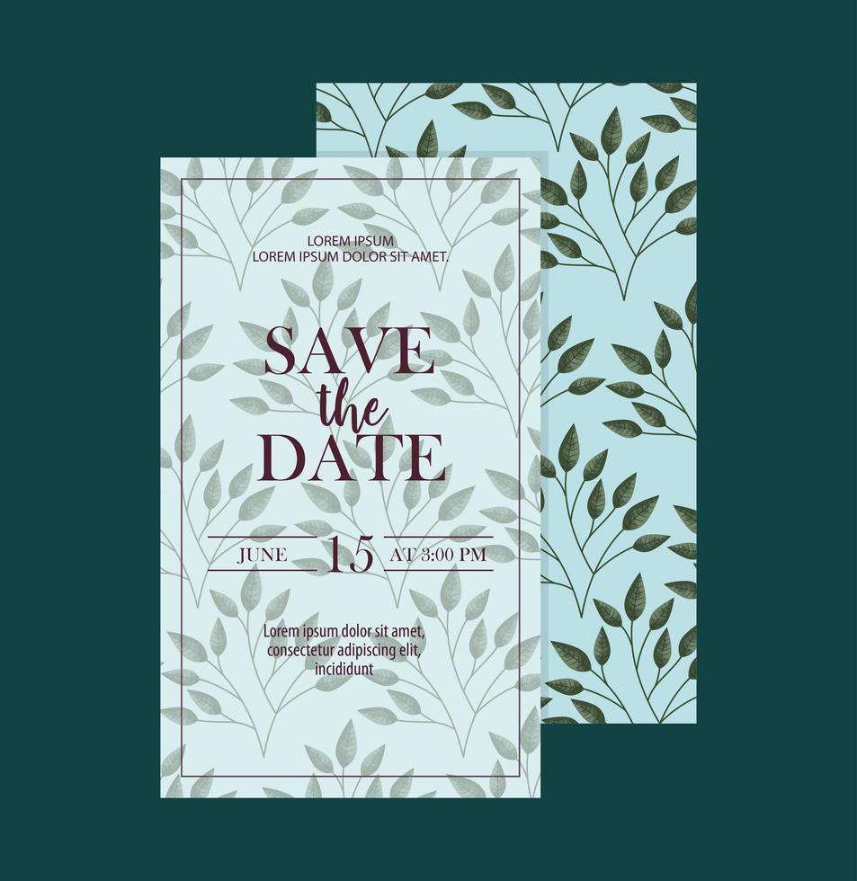 save the date card vector