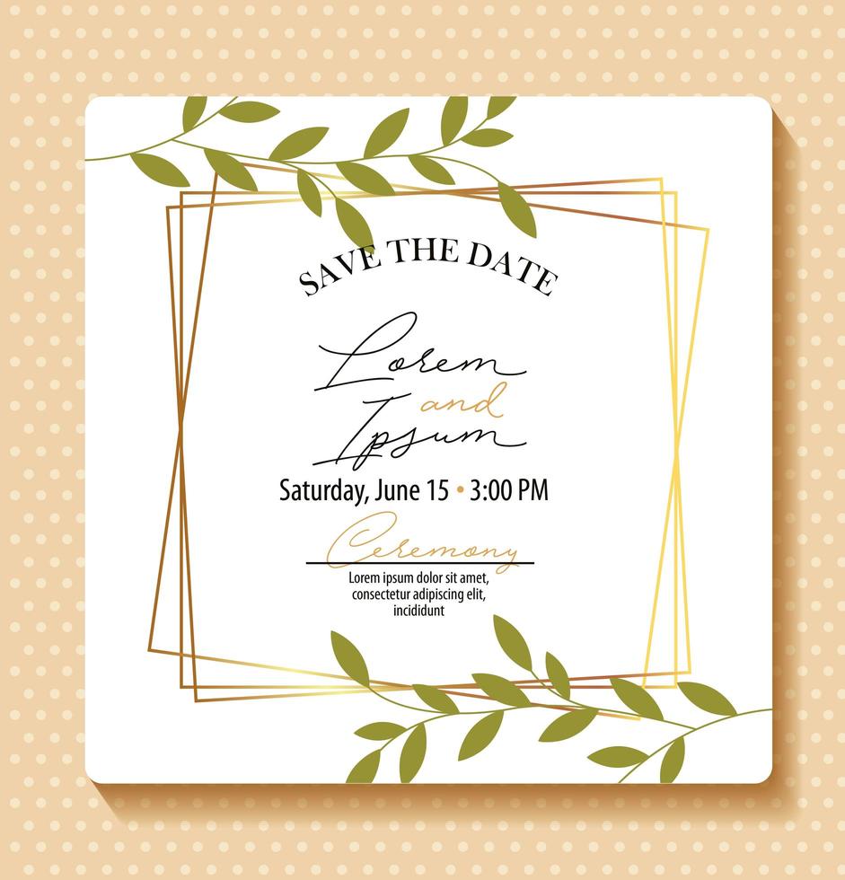 save the date card vector