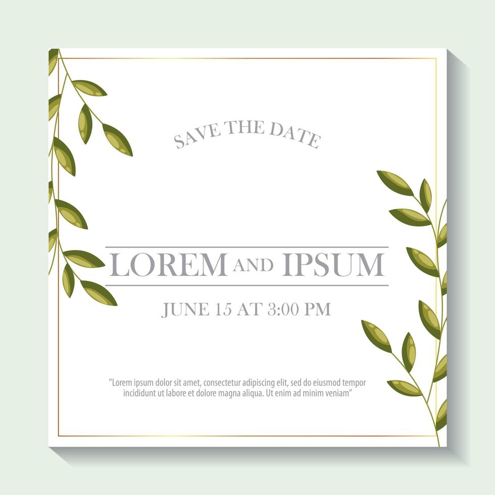 save the date card vector