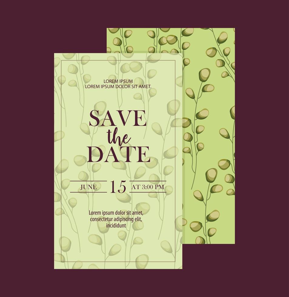 save the date card vector