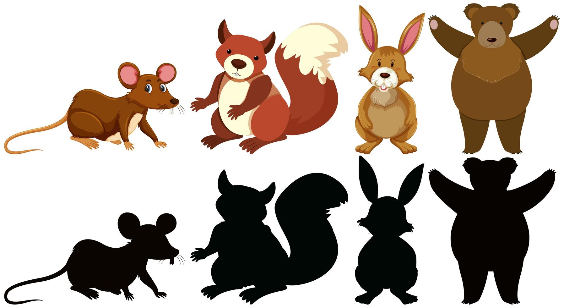 Conjunto de personajes animales vector