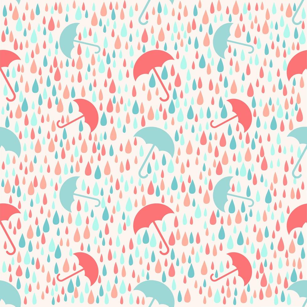 Seamless weather rainy day with umbrella pattern background vector