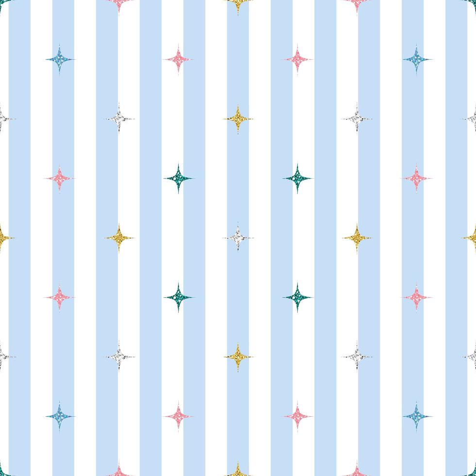 seamless colorful glitter pattern on stripe background vector