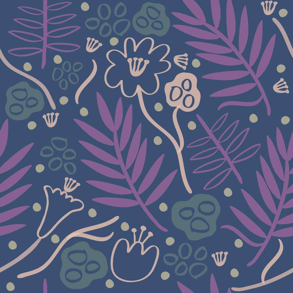 seamless colorful hand drawn floral pattern background vector