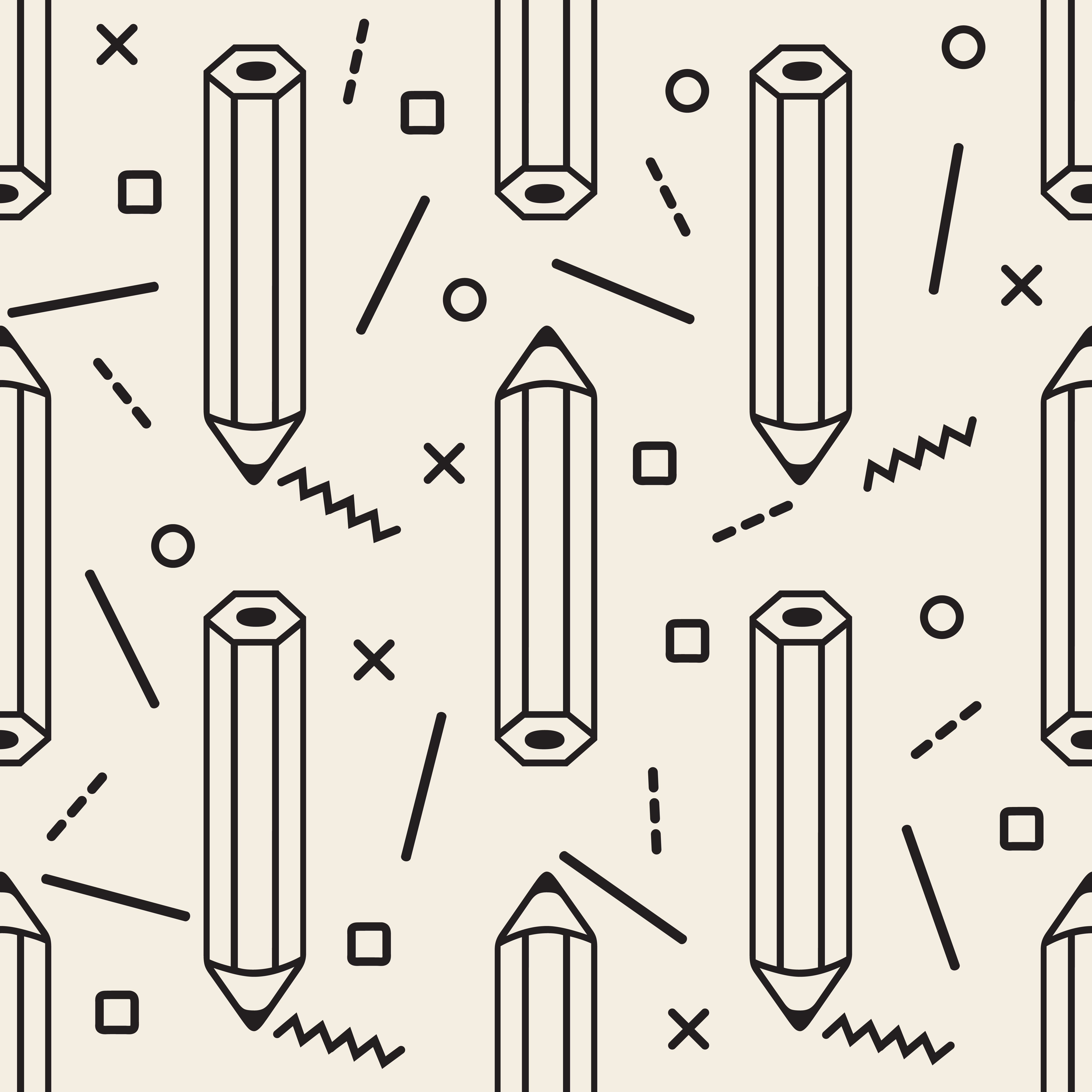seamless monochrome pencil with geometric pattern background 695226