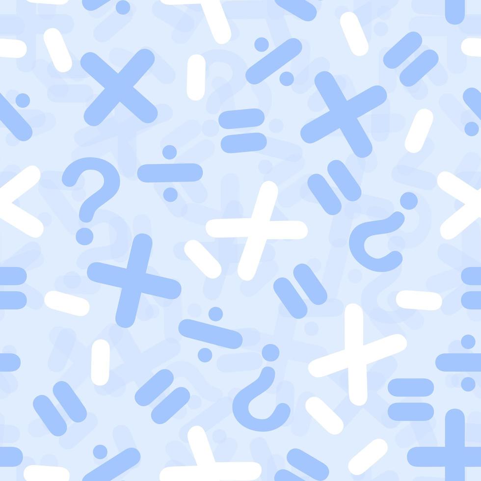 seamless blue mathematical symbol pattern background vector