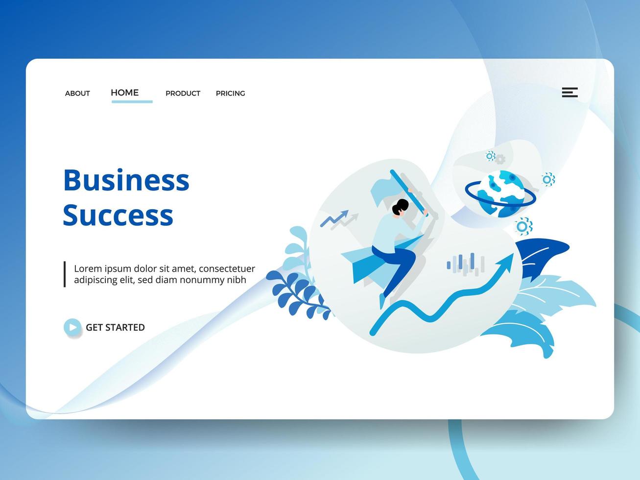 Landing Page Business Success vector