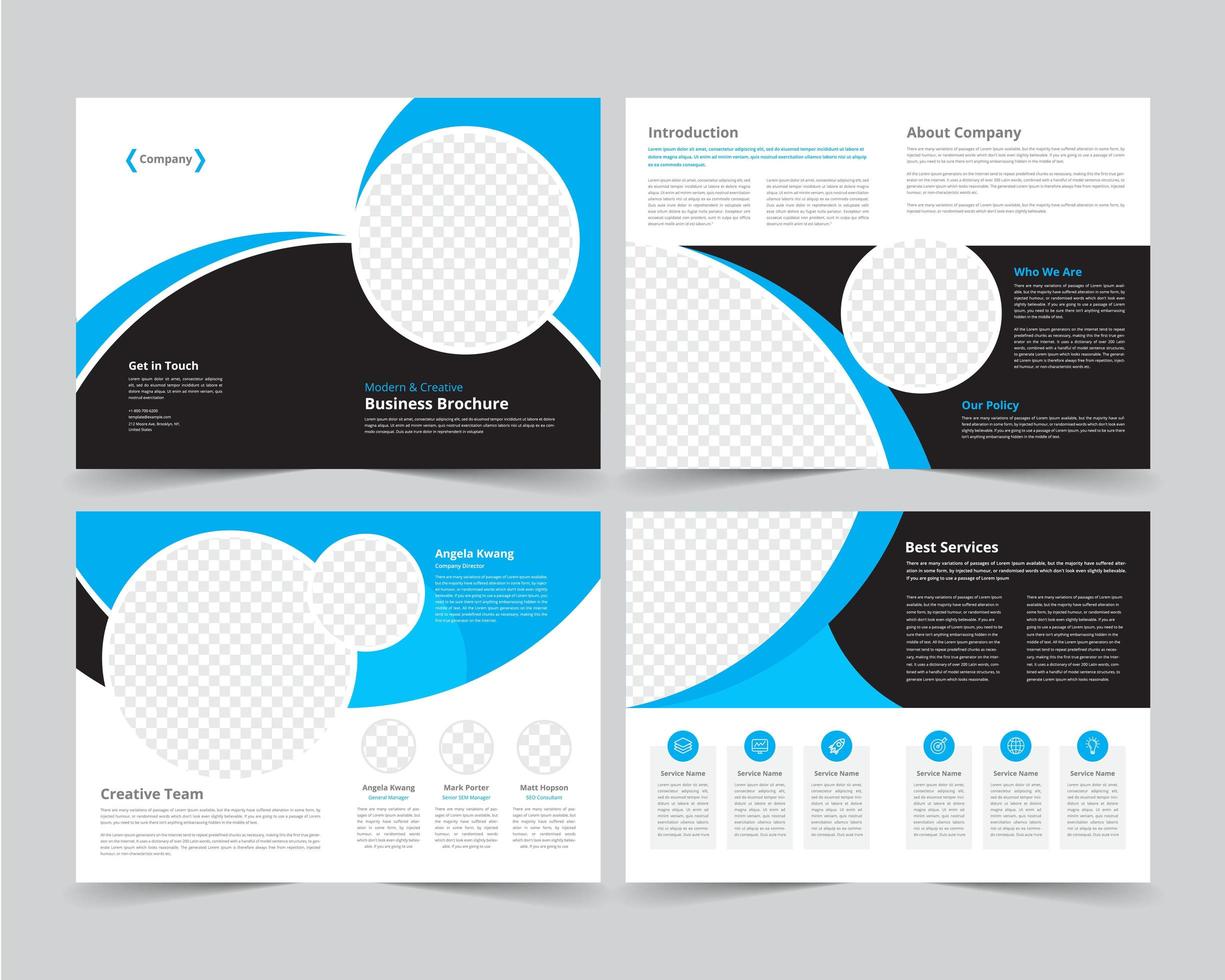 corporate circular business brochure set vector