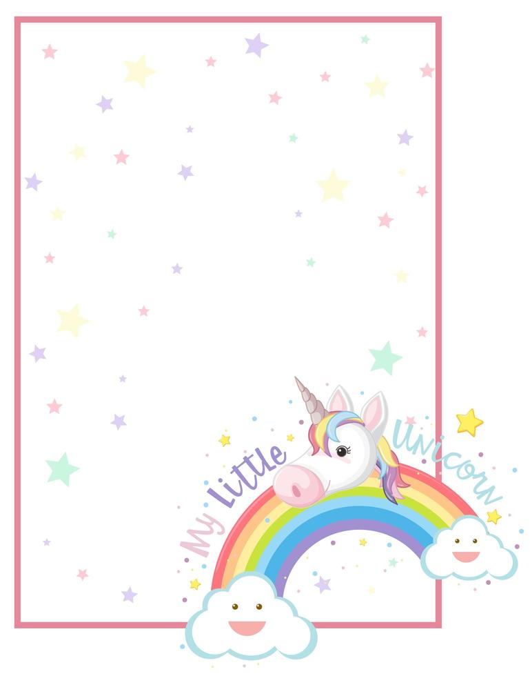 Mi pequeño marco de unicornio vector