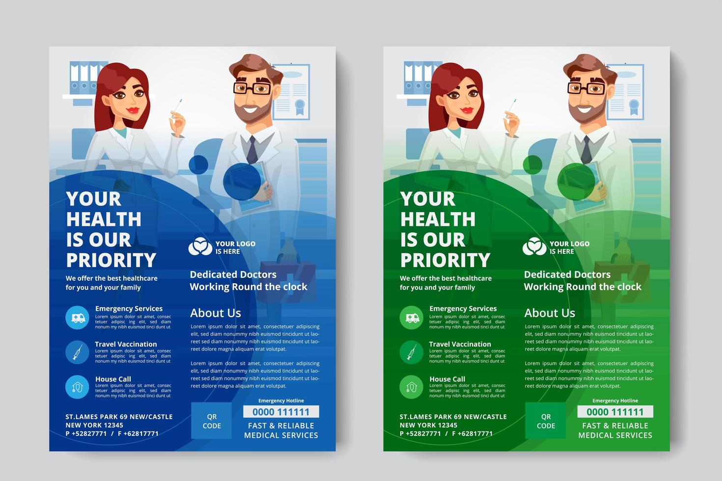 Medical Flyer Template vector