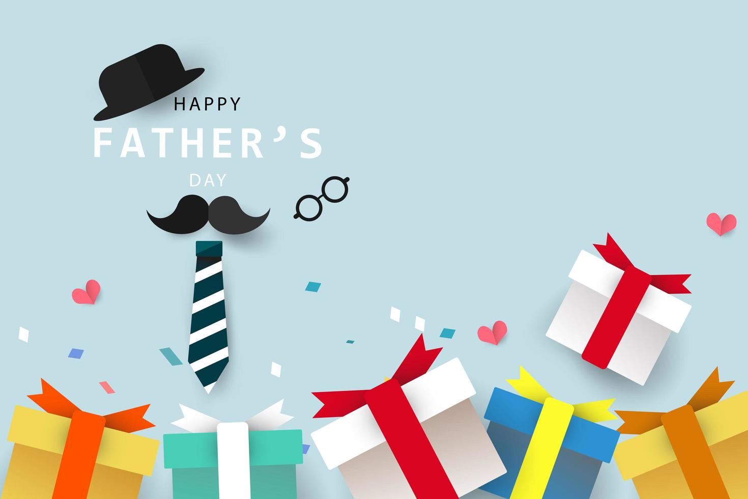 Happy Father's Day greeting card background and banner vector