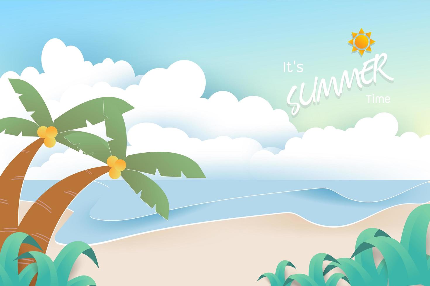 Summer Time Background vector