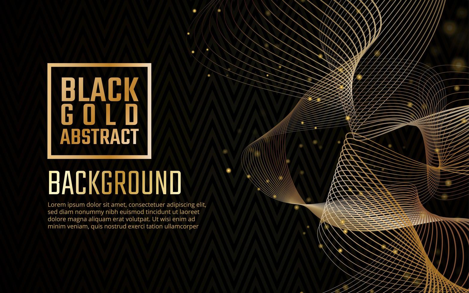 Black Gold Swirl Elegant Background vector