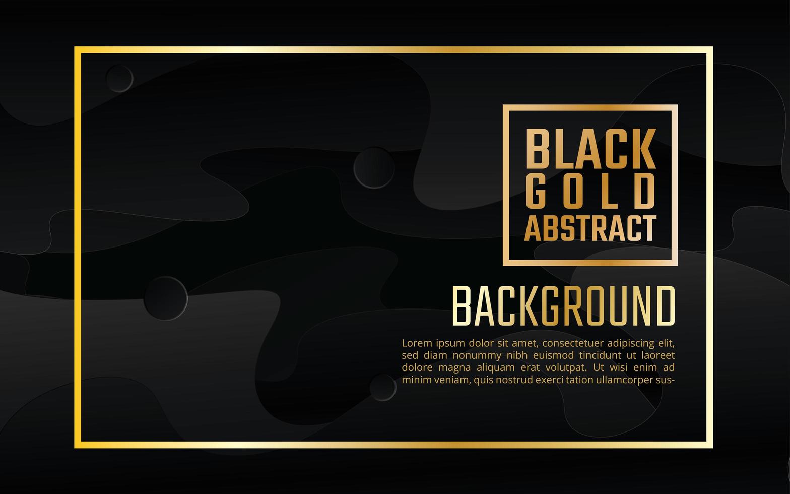 Black Gold Elegant Rounded Shape Background vector