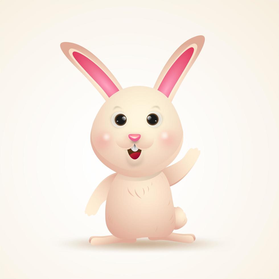 Adorable Bunny character. Happy Easter day isolated cartoon vector