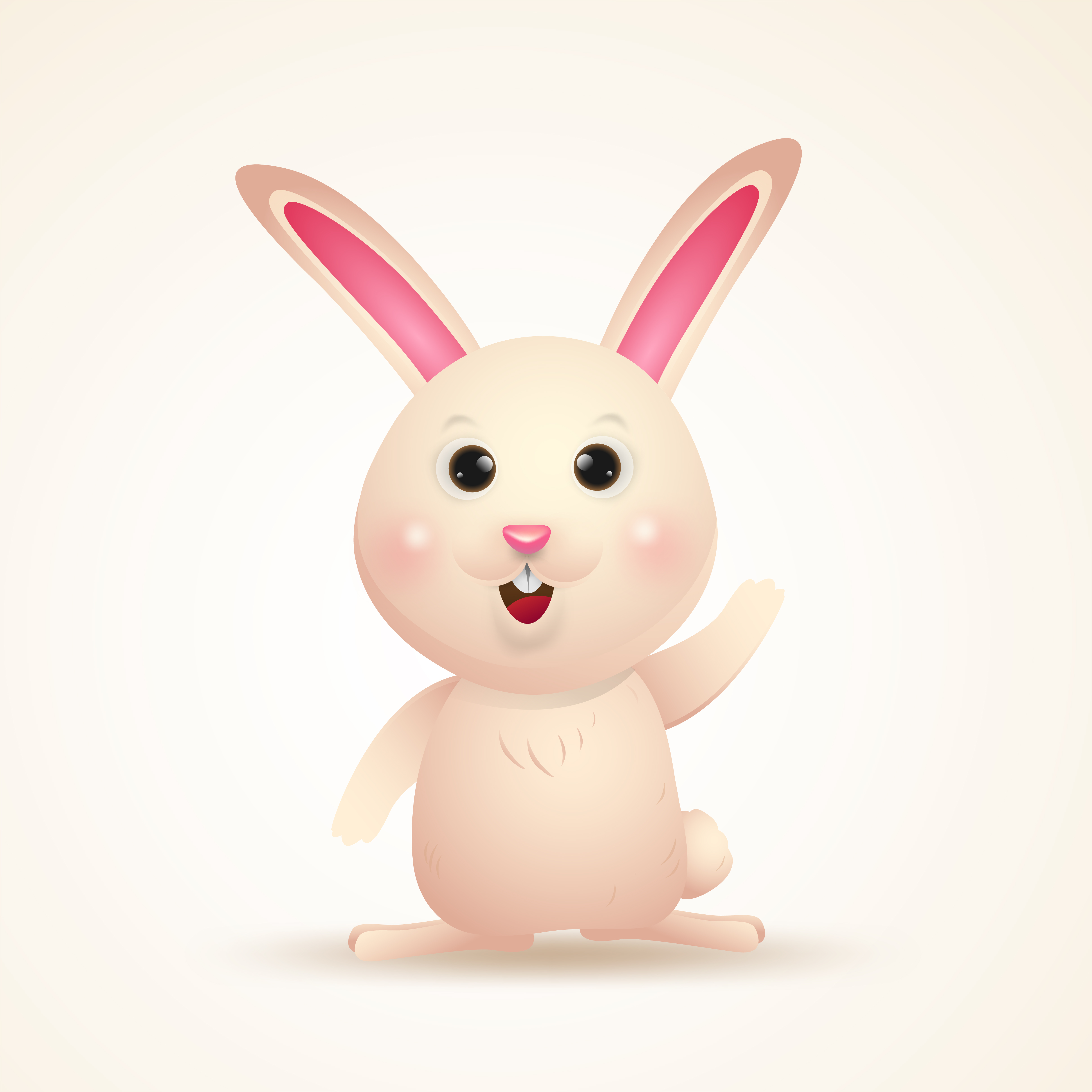 Download Adorable Bunny character. Happy Easter day isolated ...