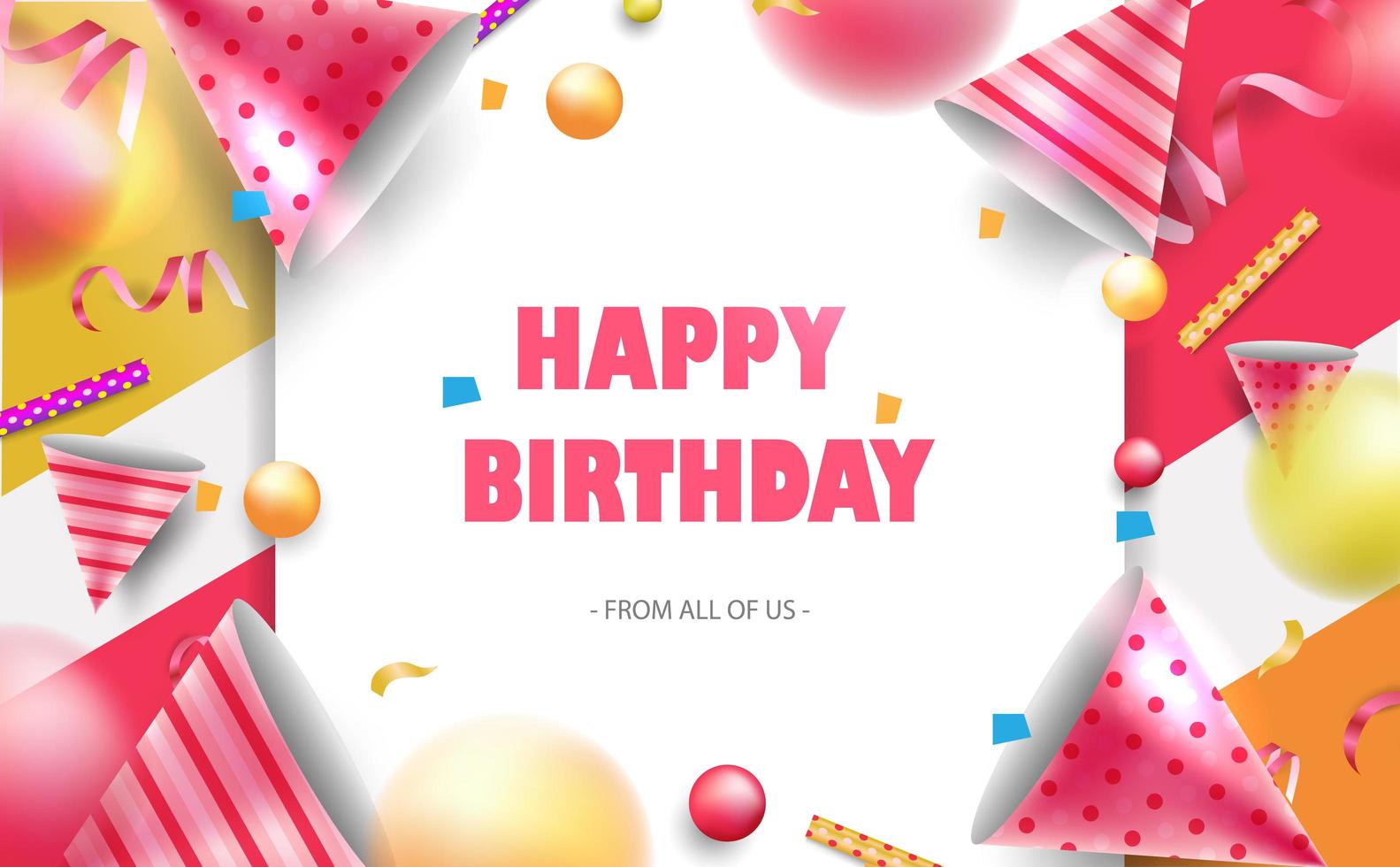 Happy Birthday celebration typography design for greeting card vector