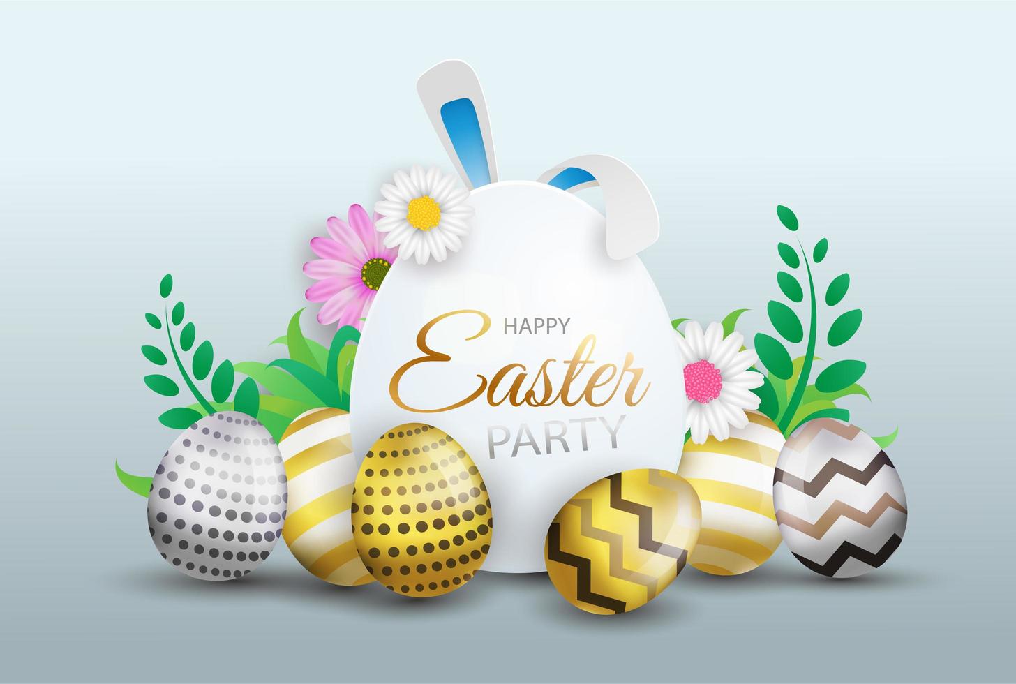 Happy Easter decoration background vector