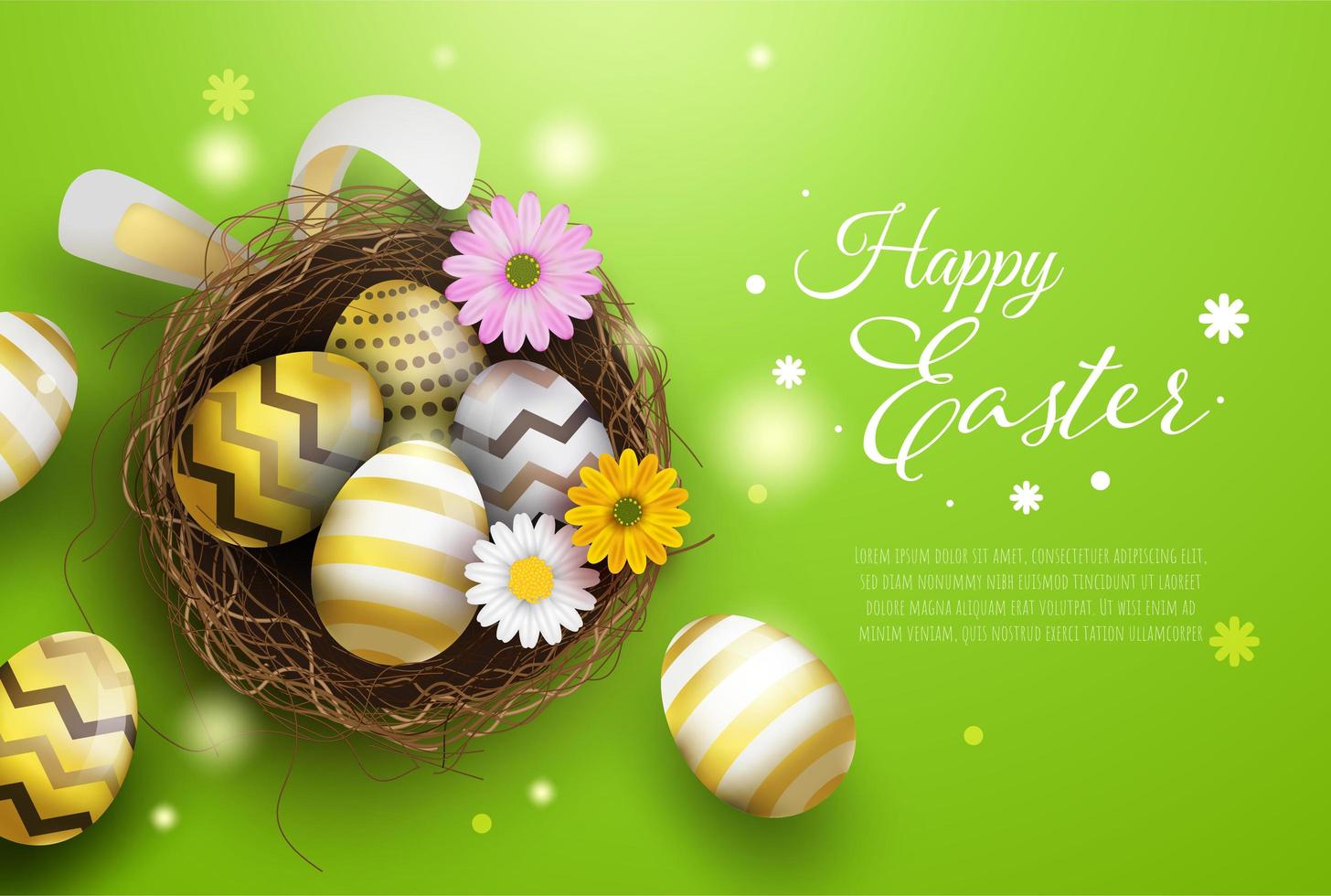 Happy Easter decoration background vector
