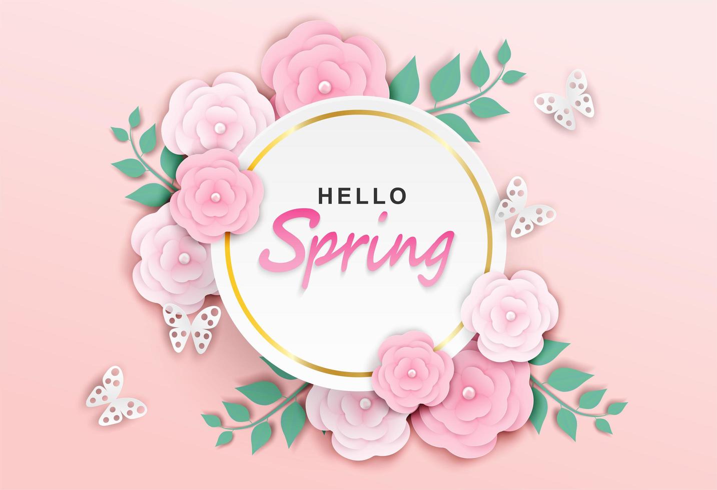 Hello spring sale background vector