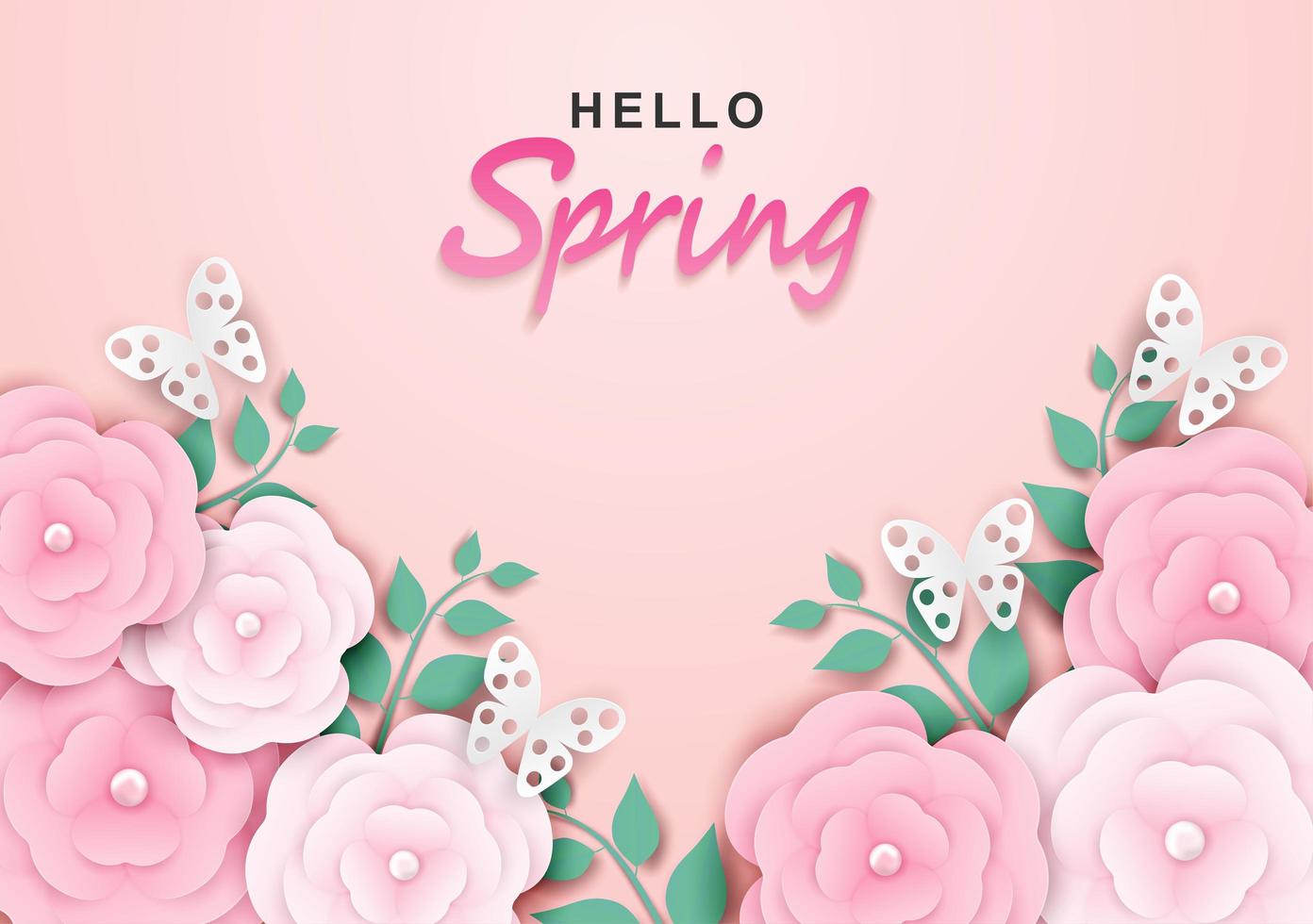 Hello spring sale background vector