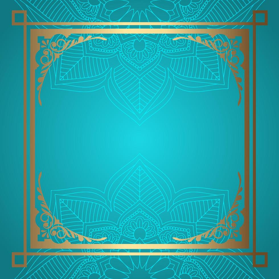 Fondo de mandala con borde dorado decorativo vector