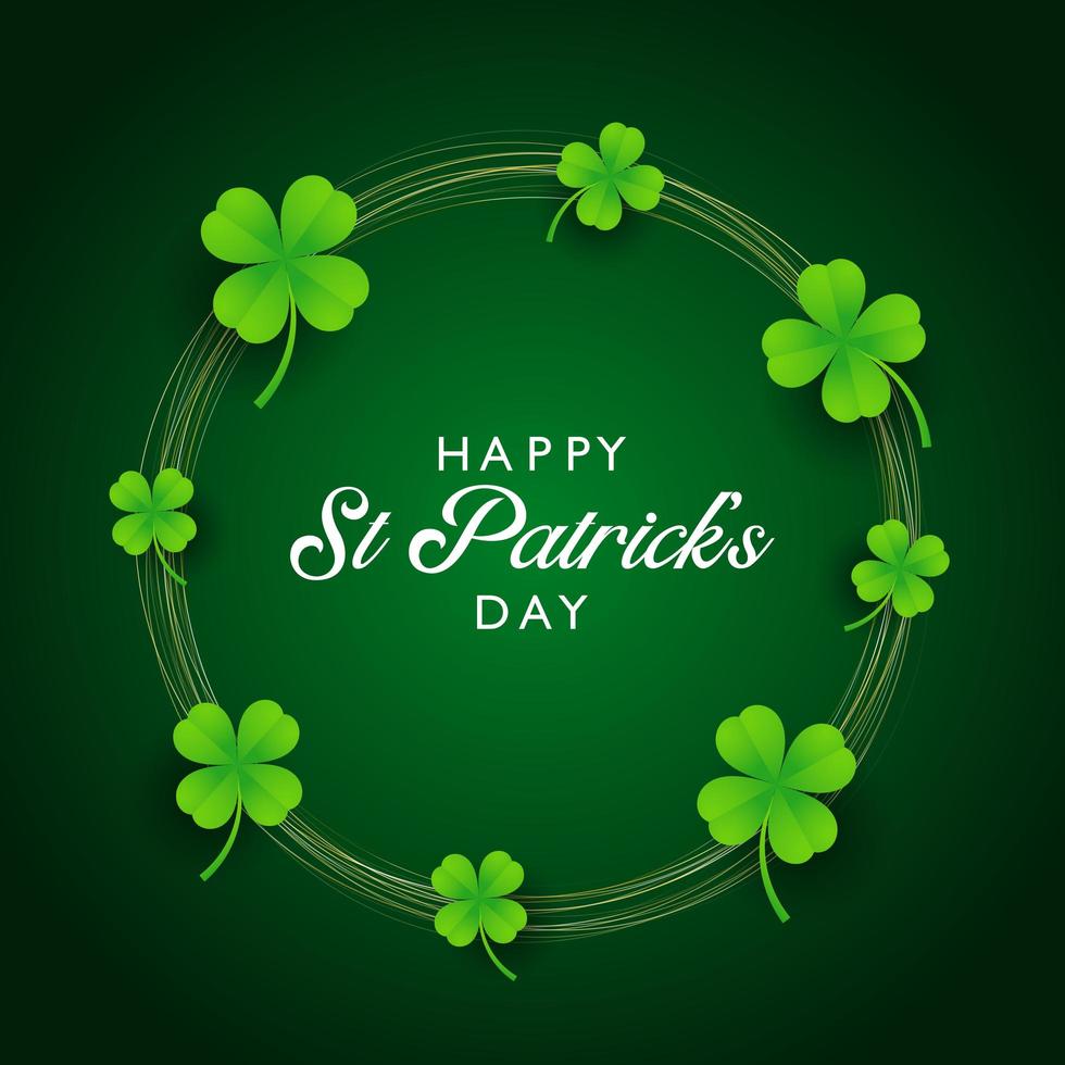 St patricks day background with clover  vector