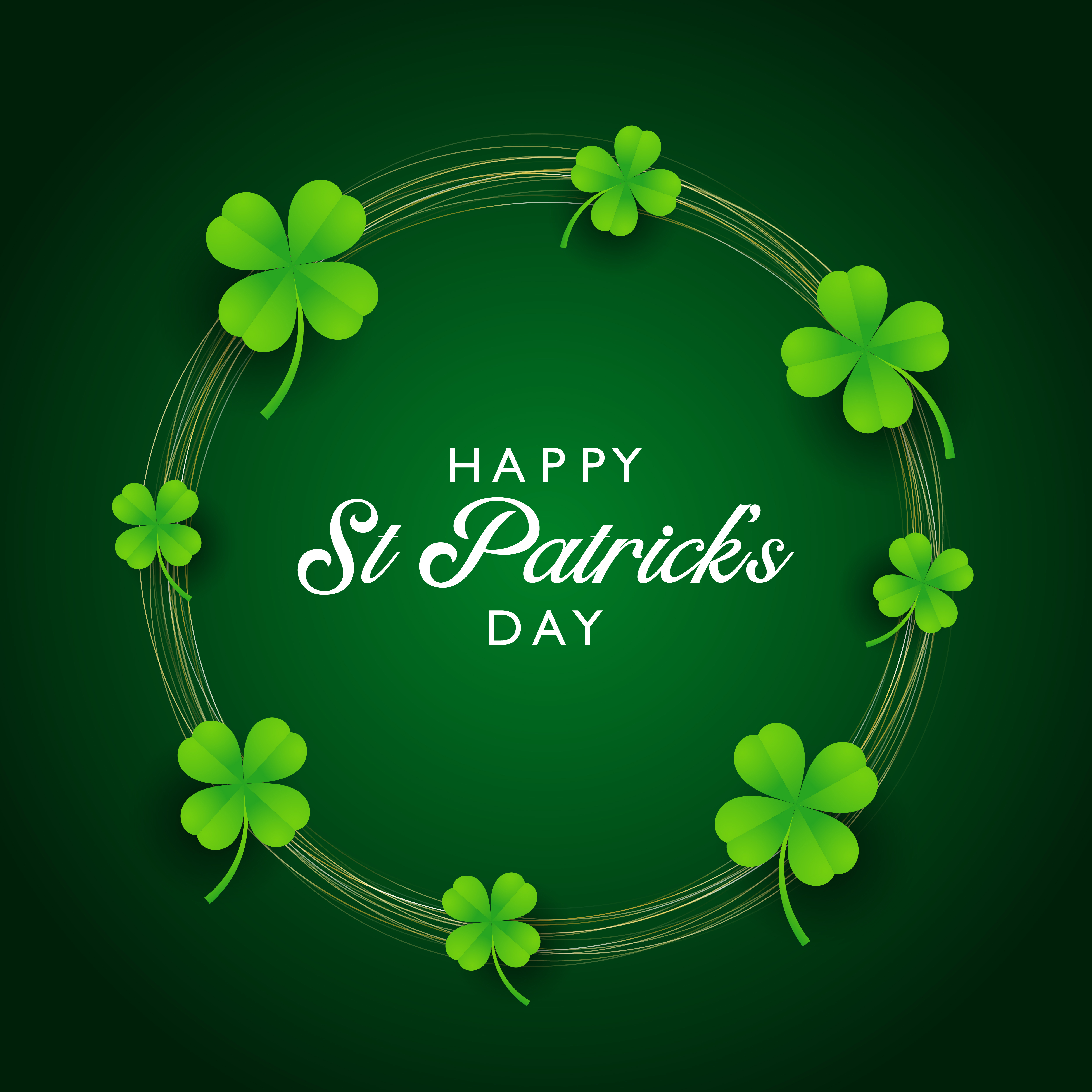 St Patricks Day Background With Clover Vector Art At Vecteezy