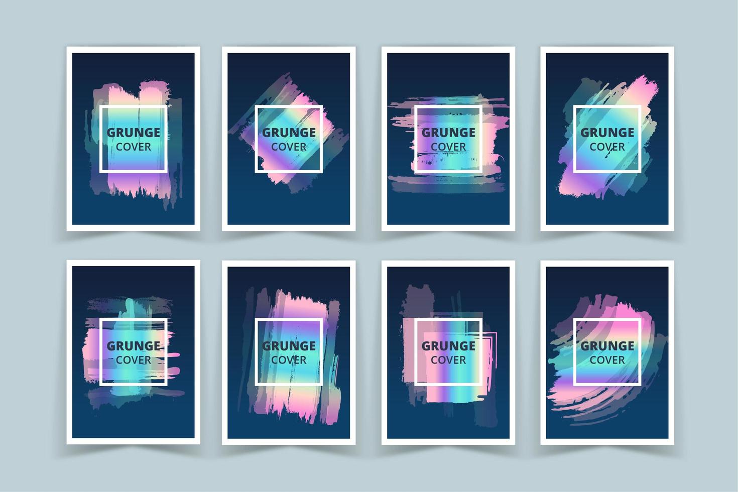 Holographic Cover Banners Set vector